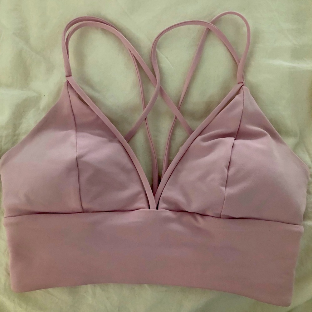 Lululemon powder pink strappy bra size 4
